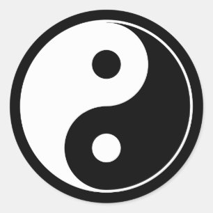 Yin Yang Symbol Runder Aufkleber