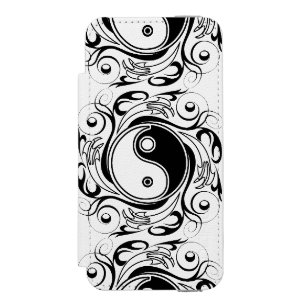 Yin & Yang-Symbol Schwarz-Weiß-Tätowierstil Incipio Watson™ iPhone 5 Geldbörsen Hülle