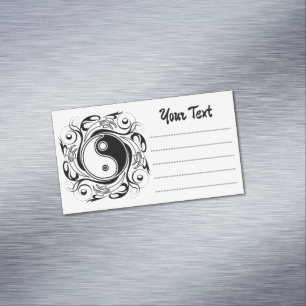 Yin & Yang-Symbol Schwarz-Weiß-Tätowierstil Magnetische Visitenkarte