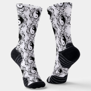 Yin & Yang-Symbol Schwarz-Weiß-Tätowierstil Socken