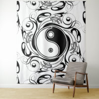Yin & Yang Symbol Schwarz-Weiß-Tätowierstil