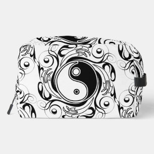 Yin & Yang Symbol Schwarz-Weiß-Tätowierstil Waschbeutel