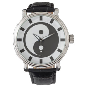 Yin Yang Symbol - solide Tätowierung Armbanduhr