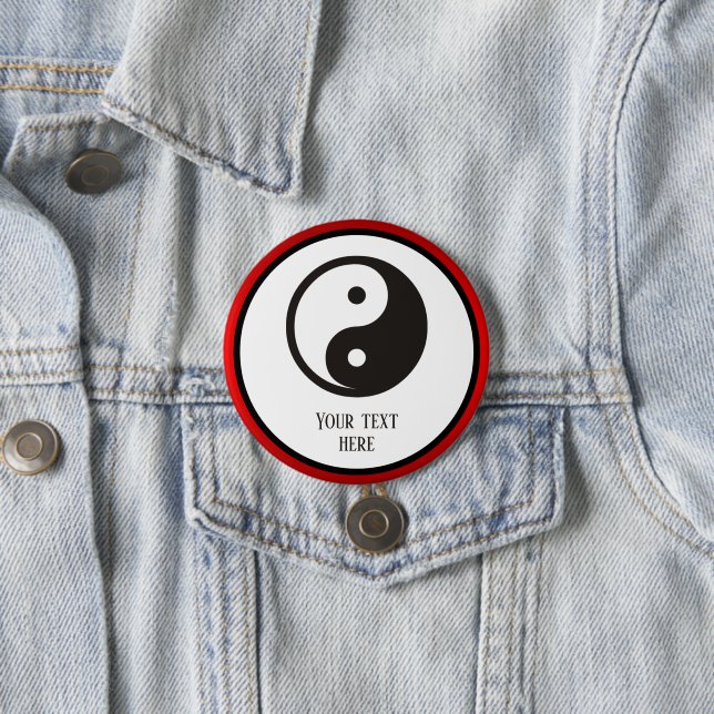 Yin Yang Symbol - solide Tätowierung Button (Beispiel)