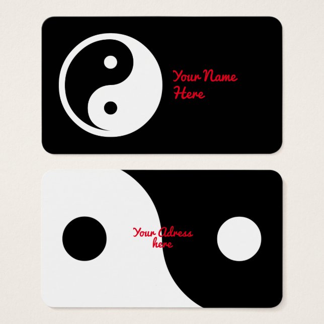 Yin Yang Symbol - solide Tätowierung-Design 2 (Vorne & Hinten)