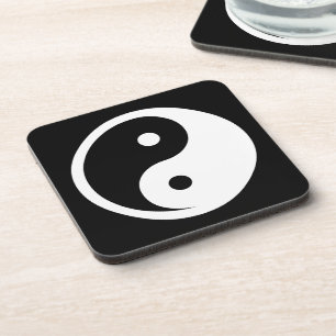 Yin Yang Symbol - solide Tätowierung-Design 2 Getränkeuntersetzer