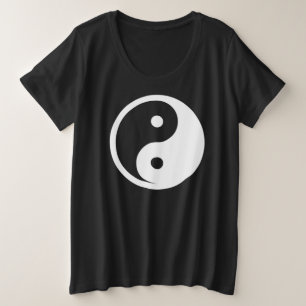 Yin Yang Symbol - solide Tätowierung-Design 2 Große Größe T-Shirt