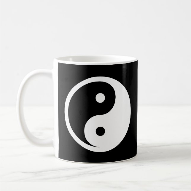 Yin Yang Symbol - solide Tätowierung-Design 2 Kaffeetasse (Links)