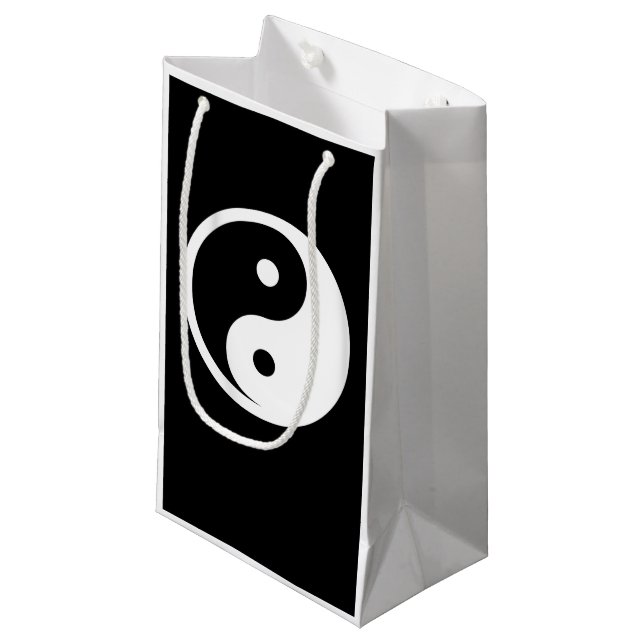 Yin Yang Symbol - solide Tätowierung-Design 2 Kleine Geschenktüte (Vorderseite Schrägansicht)
