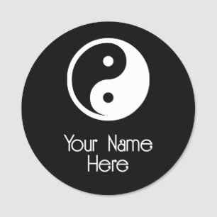 Yin Yang Symbol - solide Tätowierung-Design 2 Namensschild