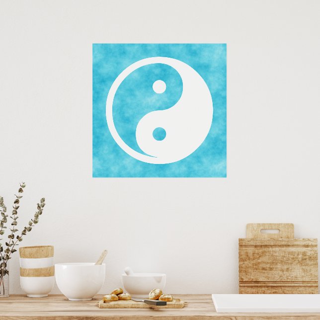 Yin Yang Symbol - solide Tätowierung-Design 2 Poster (Küche)