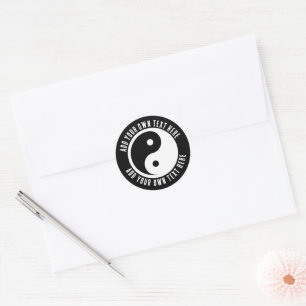 Yin Yang Symbol - solide Tätowierung-Design 2 Runder Aufkleber