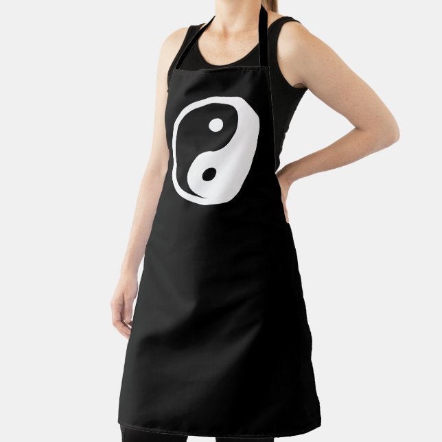 Yin Yang Symbol - solide Tätowierung-Design 2 Schürze (InSitu)