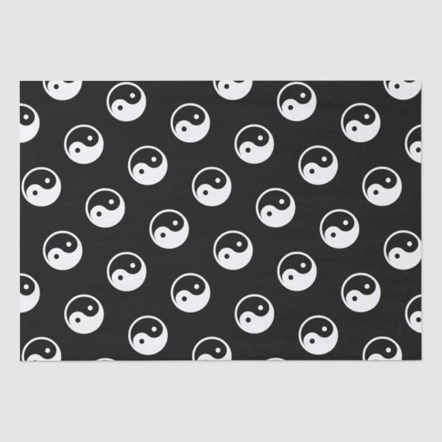 Yin Yang Symbol - solide Tätowierung-Design 2 Seidenpapier (Vorderseite)