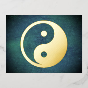 Yin Yang Symbol - solide Tätowierung Folien Feiertagspostkarte