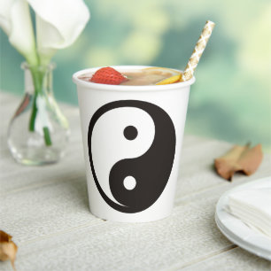 Yin Yang Symbol - solide Tätowierung Pappbecher