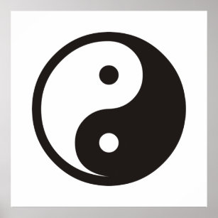 Yin Yang Symbol - solide Tätowierung Poster