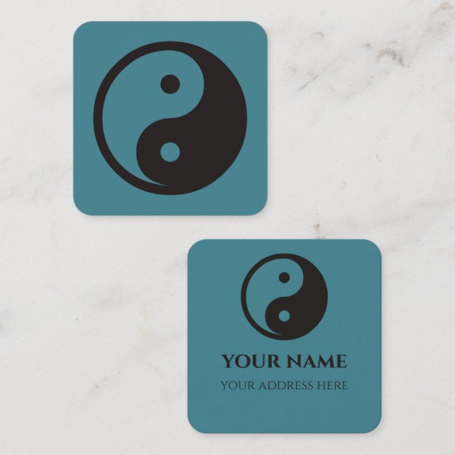 Yin Yang Symbol - solide Tätowierung Quadratische Visitenkarte (Vorne/Hinten)