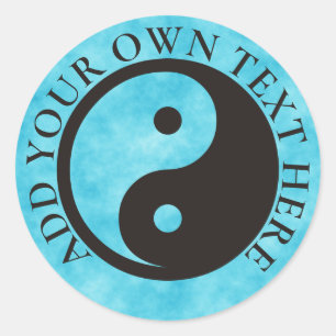 Yin Yang Symbol - solide Tätowierung Runder Aufkleber