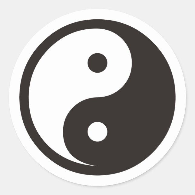 Yin Yang Symbol - solide Tätowierung Runder Aufkleber (Vorderseite)