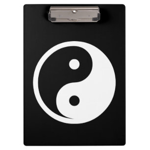 Yin Yang Symbol - solides Tattoodesign 2 Klemmbrett