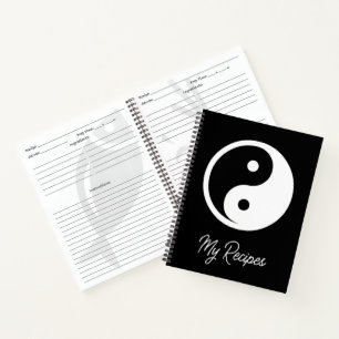 Yin Yang Symbol - solides Tattoodesign 2 Notizbuch