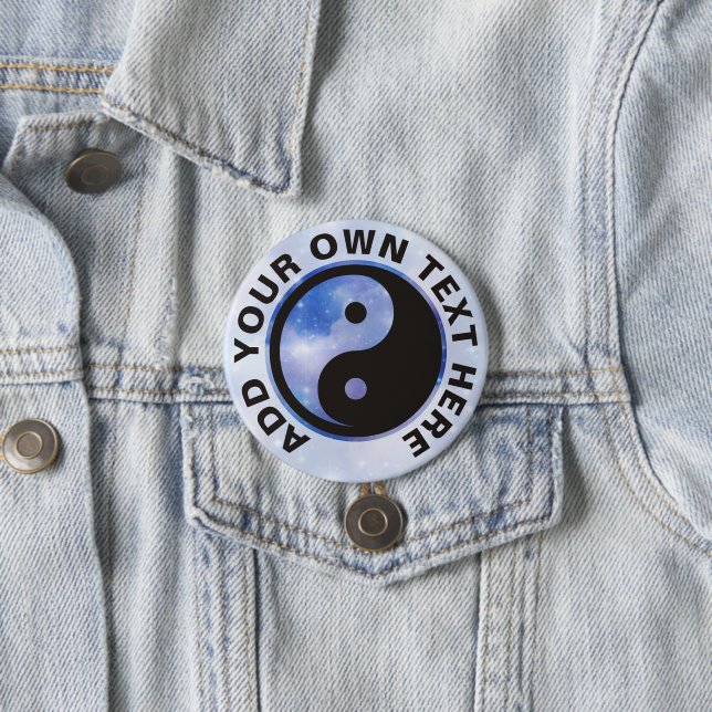 Yin Yang Symbol - solides Tattoodesign Button (Beispiel)