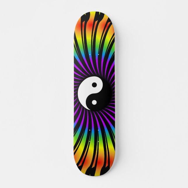Yin Yang Symbol & Spiral Design: Skateboard (Vorne)