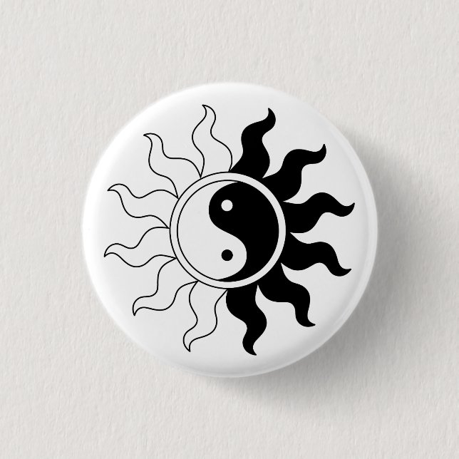 Yin Yang Symbol Sun Button (Vorderseite)