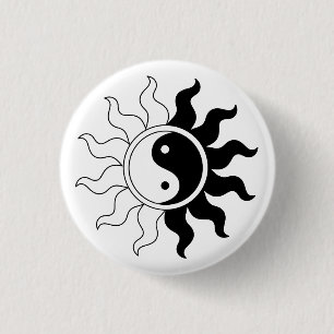 Yin Yang Symbol Sun Button