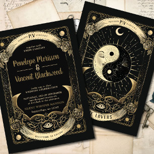 Yin Yang   Tarot-Hochzeit Einladung