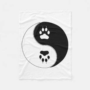 Yin Yang Tatzen-Druck Fleecedecke
