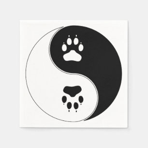Yin Yang Tatzen-Druck Serviette