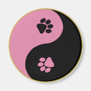 Yin Yang Tatzen-Rosa Magnet