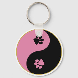 Yin Yang Tatzen-Rosa Schlüsselanhänger