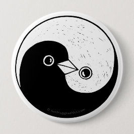 Yin Yang Tauben-Harmonie-Abzeichen Button