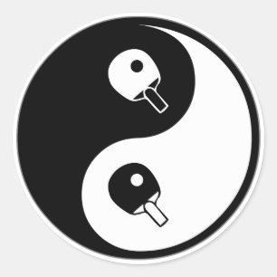 Yin Yang Tischtennis Runder Aufkleber