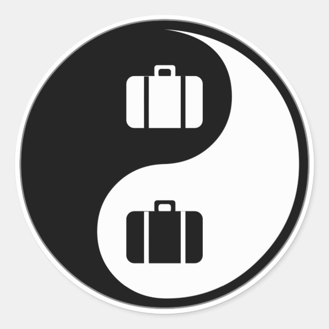Yin Yang Travel Runder Aufkleber (Vorderseite)