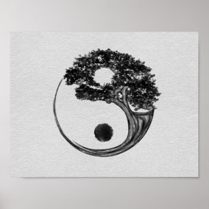Yin Yang Tree Leinwand Poster