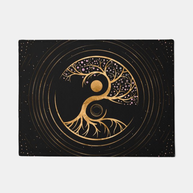 Yin Yang Tree of life - Fluorite and Gold Fußmatte (Vorderseite)