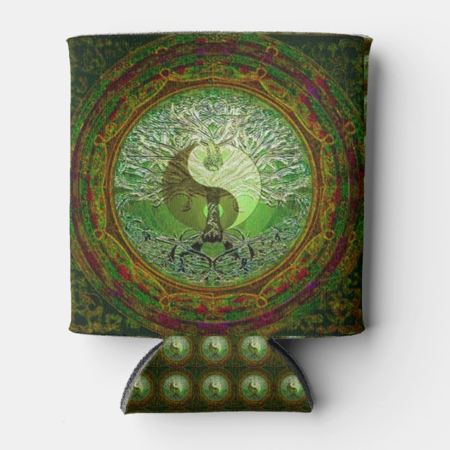 Yin Yang Tree of Life Green Dosenkühler (Vorderseite)