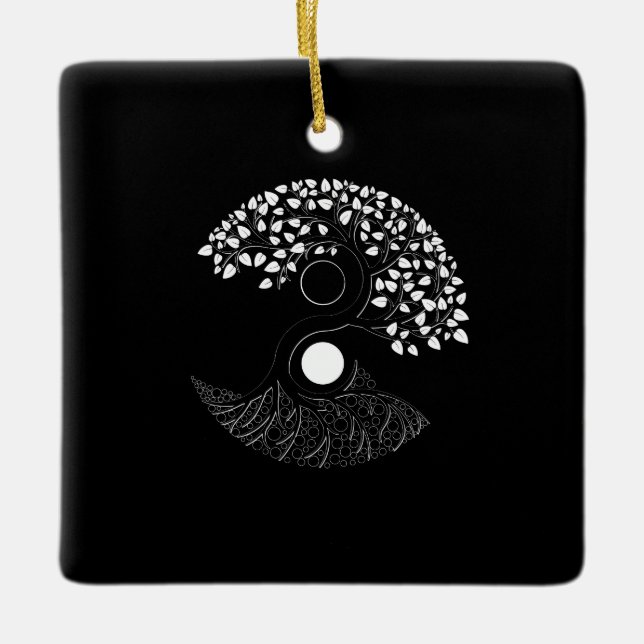 Yin Yang Tree of Life Keramikornament (Vorderseite)
