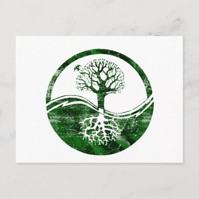 Yin Yang Tree Postkarte (Vorderseite)