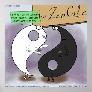 Yin & Yang treffen lustiges Zen Poster