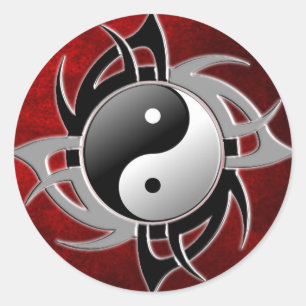 YIN YANG TRIBAL 3D RUNDER AUFKLEBER