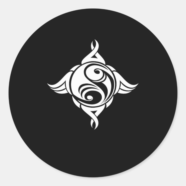 Yin Yang Turtle Harmony Taoismus Meditation Zen Ge Runder Aufkleber (Vorderseite)