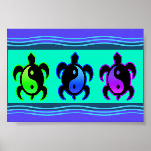 Yin Yang Turtles Poster