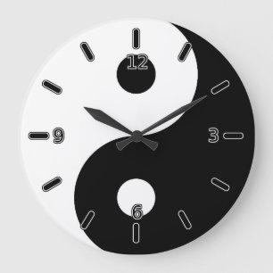 Yin Yang Uhr (mit Zahlen)