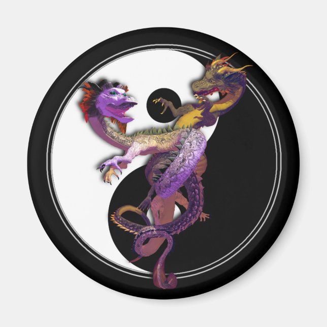 Yin Yang und der Dragons-Tanz der Liebe Magnet (Vorne)