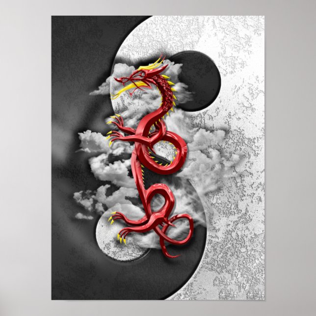 Yin Yang und Dragon Poster (Vorne)